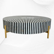 Stripe MOP Inlay Coffee Table Black Gold 4