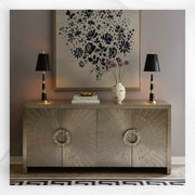Talitha Nickel Embossed 4 Door Credenza 1