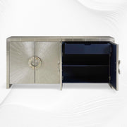 Talitha Nickel Embossed 4 Door Credenza 3