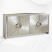 Talitha Nickel Embossed 4 Door Credenza 2