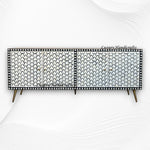 Targua Bone Inlay 4 Door Media Cabinet Black 5