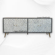 Targua Bone Inlay 4 Door Media Cabinet Black 5