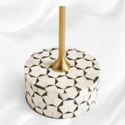 Targua Bone Inlay End Table Black | Inlaid Side Table