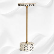 Targua Bone Inlay End Table Black | Inlaid Side Table