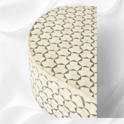 Targua Bone Inlay Oval Coffee Table Grey 4