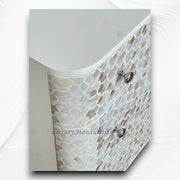 Targua MOP Inlay 3 Drawer Chest White Metal 5