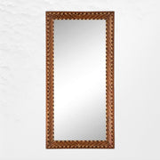 Teakwood Bone Inlaid Mirror Brown