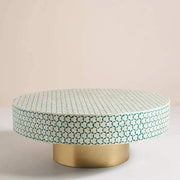 Targua Bone Inlay Coffee Table Teal Green