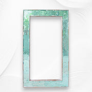 Thikri Glass Inlay Mirror Green With Brass Work 4