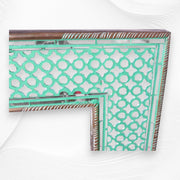 Thikri Glass Inlay Mirror Green With Brass Work 3