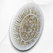 Vietnam White Marble Yellow MOP Inlay Table Top 2