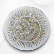 Vietnam White Marble Yellow MOP Inlay Table Top 1