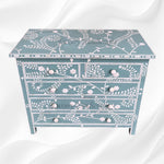 Vine Bone Inlay 5 Drawer Dresser Dull Green 2
