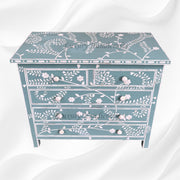 Vine Bone Inlay 5 Drawer Dresser Dull Green 2