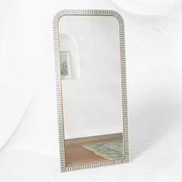 Waterfall Bone Inlay Floor Mirror Grey 1