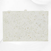 White Bone Inlay 3 Drawer Bedside Geometric