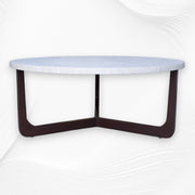 Bone Inlay Chevron Top Center Table Polished Base