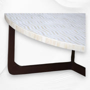 Bone Inlay Chevron Top Center Table Polished Base