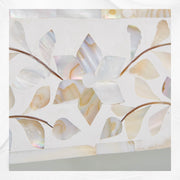 White Mother Of Pearl Inlay Mirror Floral