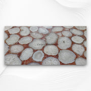 White Agate Table Top Round Red Crystal 2