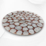 White Agate Table Top Round Red Crystal 3
