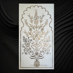 White Marble Brass Inlay Wall Panel Floral 2