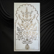 White Marble Brass Inlay Wall Panel Floral 2