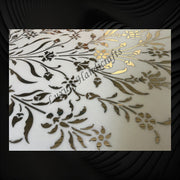 White Marble Brass Inlay Wall Panel Floral 1