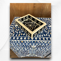 Zahra Bone Inlay Small Tray Black