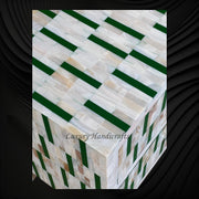 Zarina Green Stripe MOP Inlay Bedside Table 4
