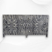 Black Zebra Bone Inlay 2 Door 4 Drawer Buffet 6