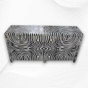 Black Zebra Bone Inlay 2 Door 4 Drawer Buffet 1