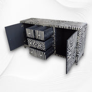 Black Zebra Bone Inlay 2 Door 4 Drawer Buffet 4