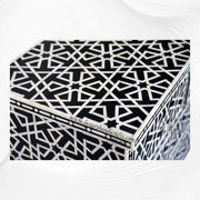 Abstract Bone Inlay Chest of 4 Drawers Black