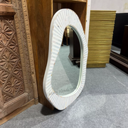 Abstract MOP Inlay Wall Mirror White