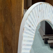 Abstract MOP Inlay Wall Mirror White