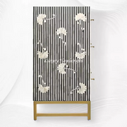 Ada Bone Inlay 9 Drawer Sideboard Black