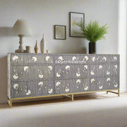 Ada Bone Inlay 9 Drawer Sideboard Black