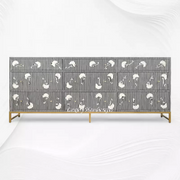 Ada Bone Inlay 9 Drawer Sideboard Black