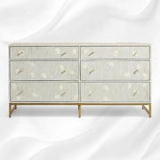 Luxury Ada Bone Inlay Chest Of 6 Drawers Grey Buffets & 
Sideboards 2