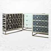 Dot Bone Inlay 3 Drawer Dresser Grey Green 5