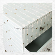 Dot Bone Inlay 3 Drawer Dresser Grey Green 3