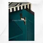 Optical Bone Inlay Entryway Cabinet Black 5