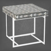 Arrow Mother Of Pearl Inlay Side Table Grey