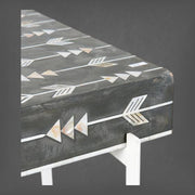 Arrow Mother Of Pearl Inlay Side Table Grey