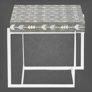 Arrow Mother Of Pearl Inlay Side Table Grey