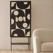 Arya Bone Inlay Bar Cabinet Black