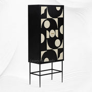 Arya Bone Inlay Bar Cabinet Black