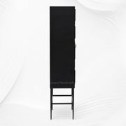 Arya Bone Inlay Bar Cabinet Black