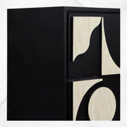 Arya Bone Inlay Bar Cabinet Black